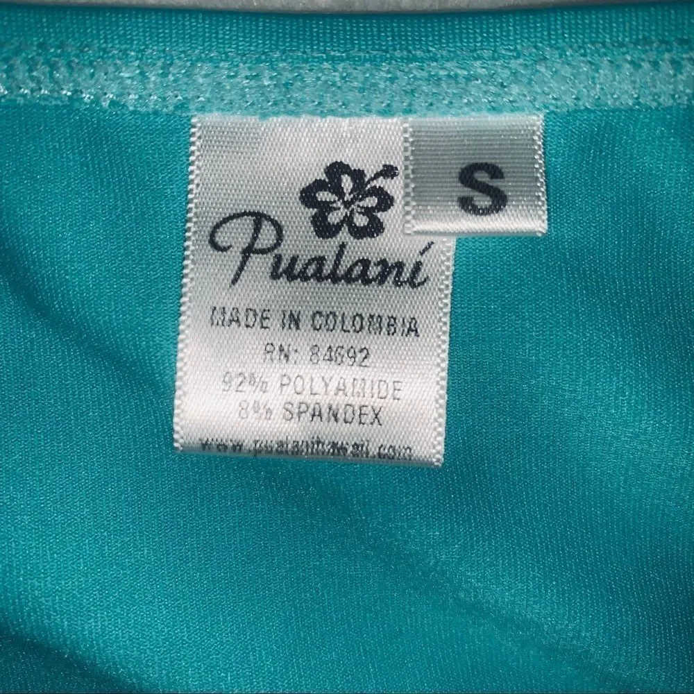 S & M Skirt With Attached Bottom & top Sea Green Solid Pualani Bikini Beachwear - Picture 8 of 12